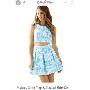 Lilly Pulitzer Melody Crop top and Skirt Set Size 10